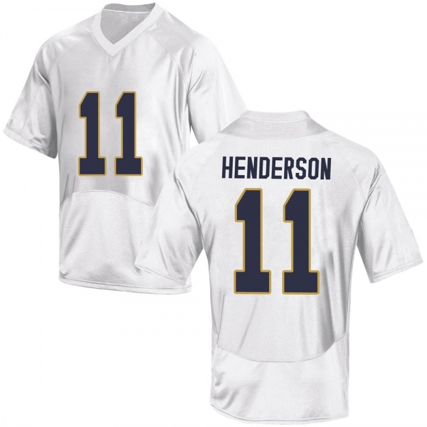 Ramon Henderson Notre Dame Fighting Irish NCAA Youth #11 White Game College Stitched Football Jersey CDT2255TI